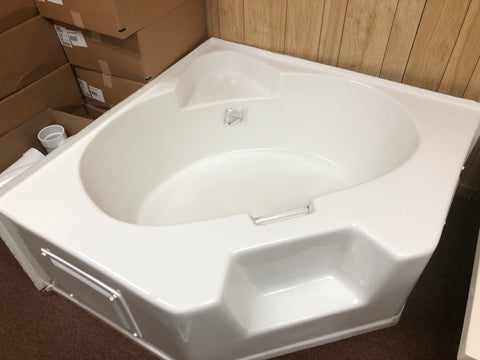 54" x 54" Fiberglass Corner Tub
