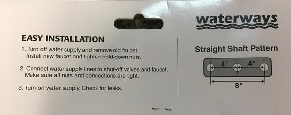 8" Shower Valve Straight Shaft Pattern