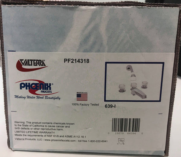 8" Garden Tub and Shower 3 Valve Faucet