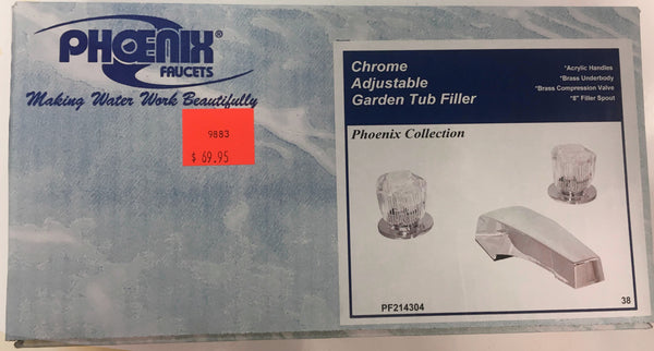 8" Garden Tub Filler Faucet Adjustable Handle Distance