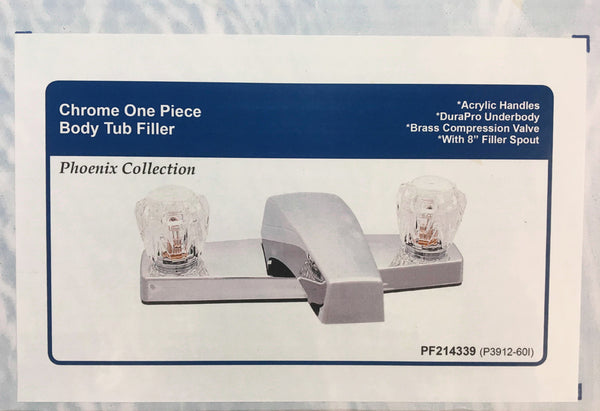 8" Garden Tub Filler Faucet Ledge Mount