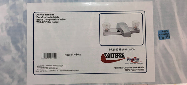 8" Garden Tub Filler Faucet Ledge Mount