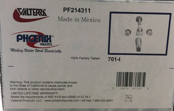 8" Two Valve Tub and Shower Concealed Faucet