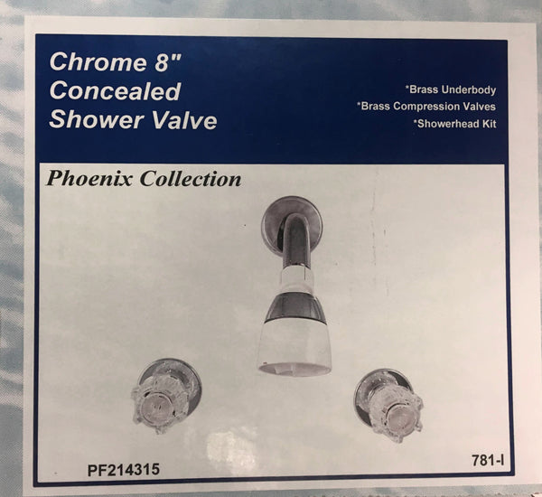 8" Concealed Shower Valve with Showerhead Kit
