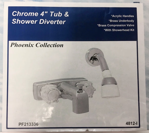 Tub and Shower Concealed Faucet and Showerhead Kit 4"