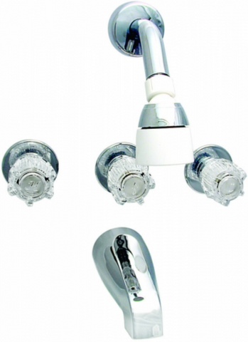 8" Three Valve Concealed Tub and Shower Faucet Set