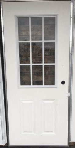 Elixir Exterior Outswing Panel Steel Door with 9 Light Cottage Window White