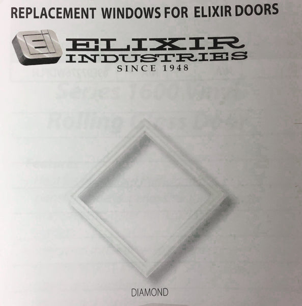 Diamond Replacement Window for Elixir Doors in White